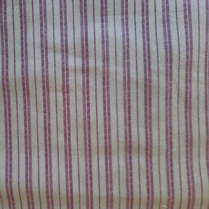 VTG 1+ Yard Quilting Fabric 44" X 57" Tan Beige Red Stripes Cotton Sewing - Picture 1 of 4