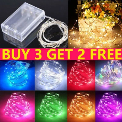 LED String Fairy Lights Battery Home Wedding Decor for Party,Christmas Garden UK - Image 1 of 4