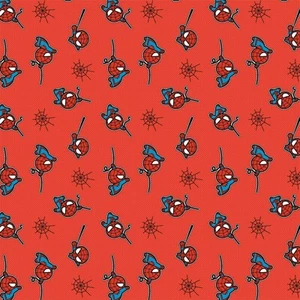 BTHY Superhero Spider-Man Red Cotton Flannel Fabric By 1/2 Yard spiderman - Picture 1 of 1