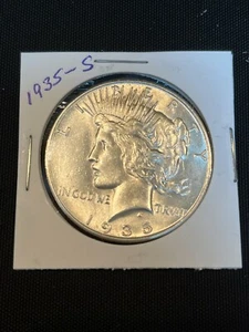 1935-S Uncirculated Peace Dollar - Picture 1 of 2