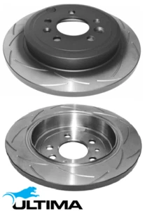 ULTIMA SLOTTED REAR DISC BRAKE ROTOR SET FOR FORD FAIRMONT BF BARRA E-GAS 4.0 I6 - Picture 1 of 1