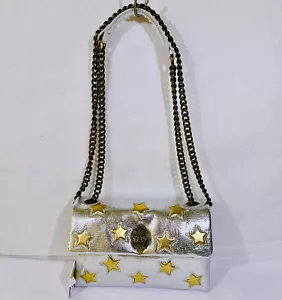 Borsa a tracolla Kurt Geiger London media morbida Kensington stella metallizzata - Foto 1 di 6