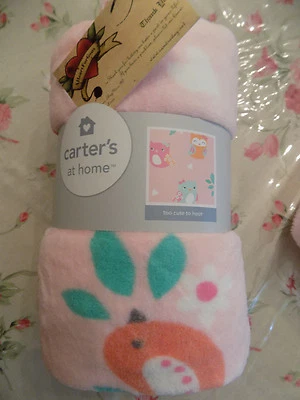 MANTA BEBÉ BÚHOS CARTERS ROSA FELPA DEMASIADO LINDA PARA GRITAR POLAR NIÑA ENVOLTURA NUEVO Foto 1 de 4