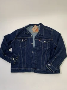 Men's Levi’s Levis Strauss & Co Trucker Jacket Dark Wash Denim Blue Size XL NEW - Picture 1 of 9
