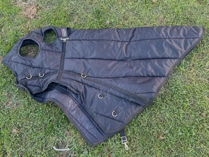 Used L black Schneiders  Dura-Nylon insulated winter horse stable hood VGC - Picture 1 of 5