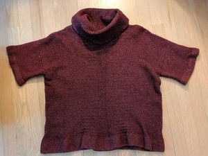 Garnet Hill Baby Alpaka 3/4 Flare Slv Cropped Pullover Gr. L Pflaume Wasserfall Rollkragen - Bild 1 von 10