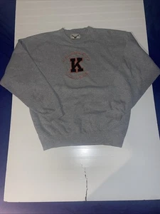Vintage Kalamazoo College Crew Neck Sweatshirt Logo Gray USA XL - Picture 1 of 14