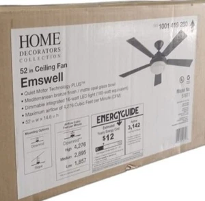 Home Decorators Collection Emswell 52 in. LED Mediterranean Bronze Ceiling Fan - Picture 1 of 1