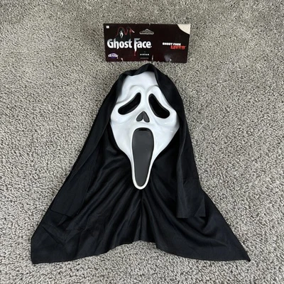 Ghost Face Mask Fun World Scream Hooded Shroud Ghost Face Lives Halloween - Image 1 of 4
