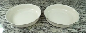 Lenox Solitaire Bowl Shallow Coupe Pasta Salad 7.5" Platinum Set of 2 FLAW READ - Picture 1 of 14