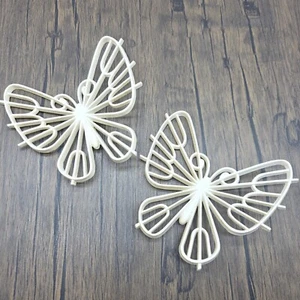 Vintage Burwood Butterfly Wall Art Pair 1970s White Plastic Sculpture Decor MCM - Picture 1 of 8