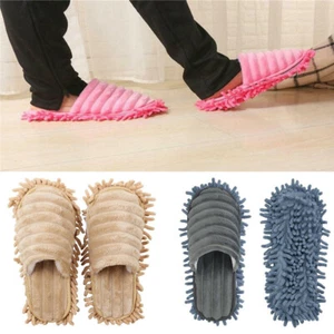 A pair Mop Slippers Lazy Floor Cleaning Mops Foot Socks Shoes Quick Polishing - Picture 1 of 16