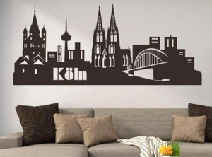 Wandtattoo Skyline Köln mit Dom Wandaufkleber Deko 200x86cm Farbe wählbar NEU - Bild 1 von 3