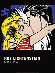 POP ART PRINT - Kiss II, 1962 por Roy Lichtenstein Cartel romántico 23.5x31.5 - Imagen 1 de 4