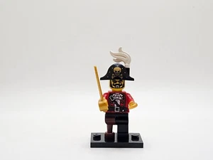 LEGO minifigura Capitán Pirata col08-15 CMF Serie 8 clavijas pierna espada gancho pluma - Imagen 1 de 4