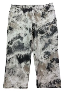 LOGO Lori Goldstein creme & grau Denim Batik Boyfriend Jeans Damen 24WP - Bild 1 von 24