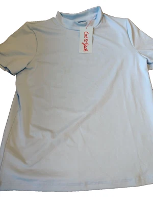 New Cat & Jack Light Blue Swim Athletics Shirt Size Boys 8 Husky Short Sleeve - Image 1 of 4