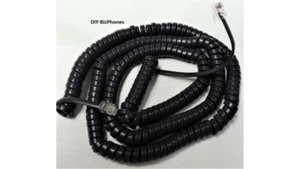 NEC Electra 824 Phone Long Handset Cord ETW BK Pro Series iii Curly Black 25Ft - Picture 1 of 3