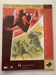 Kentucky Derby Program 2003 Jose Santos Barclay Tag firmato Funny Cide - Foto 1 di 3