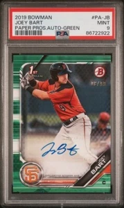 PSA 9 2019 BOWMAN PAPER PROSPECT AUTO #PA-JB JOEY BART GREEN 06/99 made RC - Picture 1 of 2