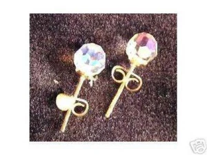 EARRINGS Posts Studs AB Stunning Made With Glittering SWAROVSKI CRYSTAL 3 PAIRS - Picture 1 of 1
