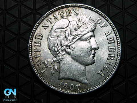 1907 P Barber Dime  #K6458 Cover