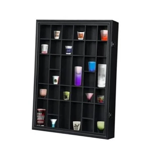 Shot Glass Display Case, 34 Shot Glass Holder Display 34 ShotGlassCase-Black - Picture 1 of 7