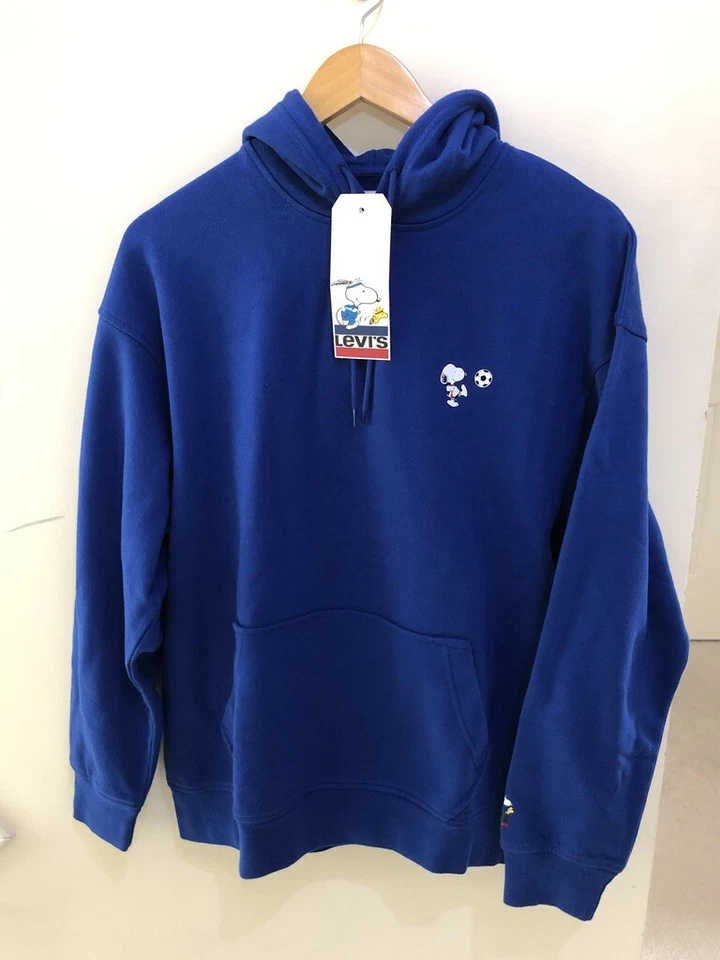 Levi's x Peanuts Snoopy Soccer Relaxed Hoodie Blue (M) 38821-0019