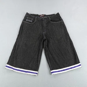 Vintage Red Ape Shorts Mens 36 Black Denim Jorts Baggy Skater Wide Hip Hop Y2K - Picture 1 of 12