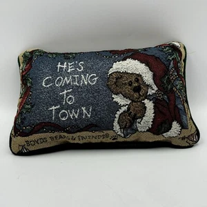 Boyds Bears Kissen "Er kommt in die Stadt" 12,5" x 8,5" Wandteppich Weihnachtsdekoration - Bild 1 von 4