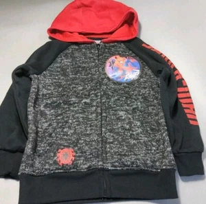 MARVEL Spiderman Zip Sweatshirt Hoodie Unisex KidCore S 6 Blk Rd Fleece 3D Logo - Picture 1 of 10