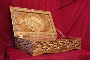 Reliquary box Orthodox Carved Wooden. Rare! Medium size. - Picture 1 of 11