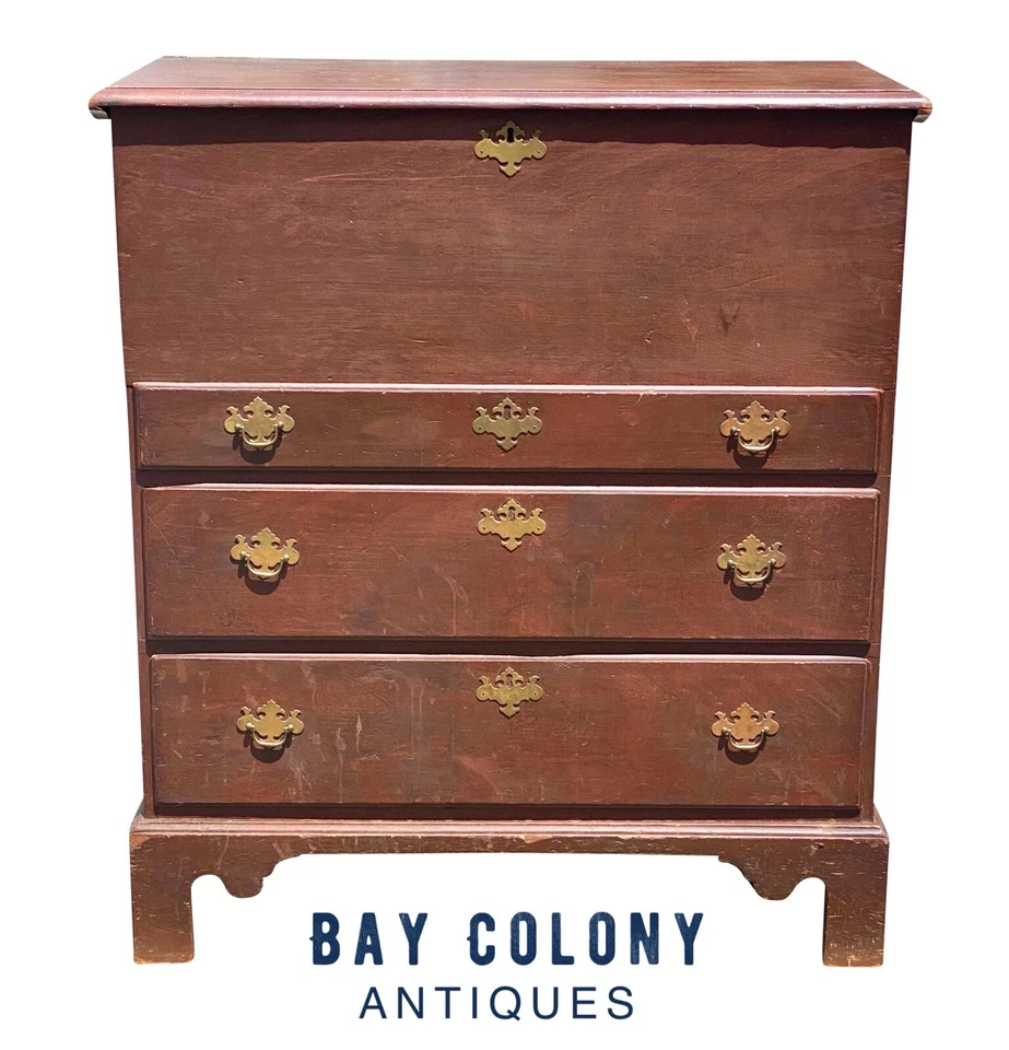 СТАРИННЫЙ ЧИППЕНДЕЙЛ НОВАЯ АНГЛИЯ ЗЕРНО ОКРАШЕННОЕ ОДЕЯЛО КОРОБКА - Изображение 1 из 4