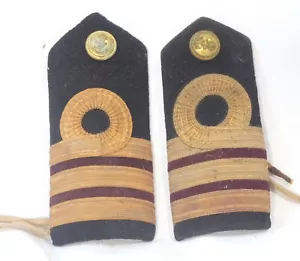 2 WW2 Royal Navy Surgeon Commander Shoulder Boards / Epaulettes by Gieves Ltd - Picture 1 of 6