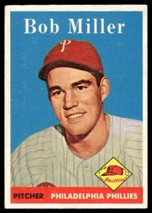 CENTERED BRIGHT EX+ BOB MILLER 1958 TOPPS #326 UNCREASED VINTAGE MLB *TPHLC-8609 - Picture 1 of 2