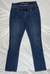 Old Navy Jeans Curvy Mid Rise Blue Cotton Blend Denim Women's Sz. 2 Short - Picture 1 of 8