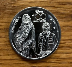 Disneyland 100 Jahre Star Wars Han Solo Chewbacca Münze Medaillon - Bild 1 von 2
