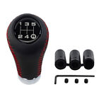 Black Car Red 5 Speed Leather Manual Shift Knob Gear Shifter Lever Sticker