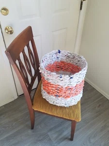 Handwoven Eco-Art Planter - Orange - Picture 1 of 6
