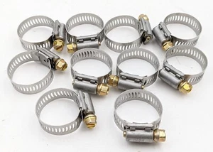 Lot/10 62012 Hose Clamps 11/16" - 1-1/4" 17-32mm Stainless Steel USA Quality - Picture 1 of 3