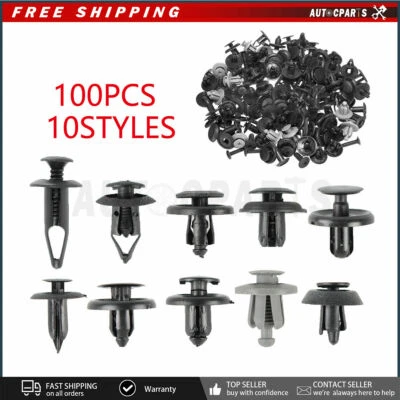 Clip de sujeción de remache de tornillo para guardabarros parachoques 100 un. para Fiat Fisker Ford GMC Honda Foto 1 de 4