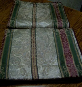 2 Croscill Multi-color Geometric Quilted Standard Pillow Shams/Style No. 3407 - Picture 1 of 12