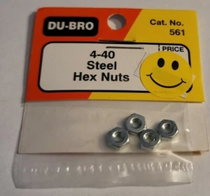 Du-Bro Stahl Sechskantmuttern 4-40 DuBro RC Hardware 4 Stück 561 - Bild 1 von 1
