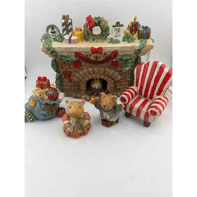 Acogedor Oso de Peluche Navidad Chimenea Noche Luz Set Lindo Foto 1 de 4