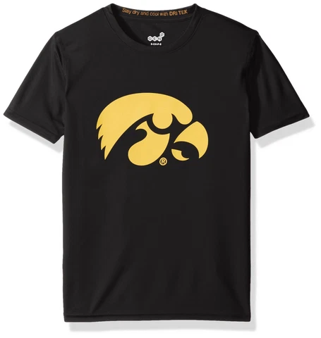NCAA by Outerstuff NCAA Iowa Hawkeyes Youth Boys "Carbon Logo" Dri-Tek Short Cover