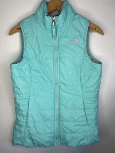 North Face Girl’s Lightweight Puffer Vest Teal/Gray Size Large 14/16 - Picture 1 of 9