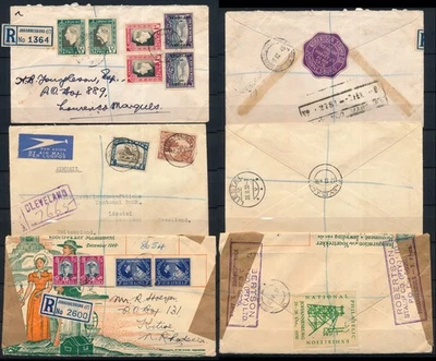 SOUTH AFRICA, 3 NICE DIFF. REGISTERED NICE COVERS TO DIFF. DESTINATIONS. #D208 - Image 1 of 3