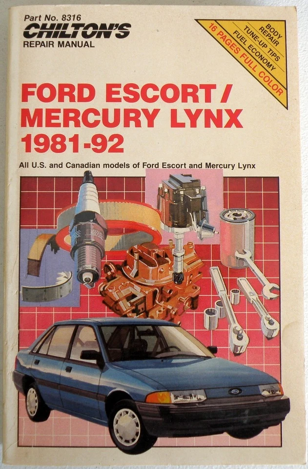 Manual de reparación Chilton 1981-1992 Ford Escort/Mercury Lynx (#8316) Foto 1 de 1