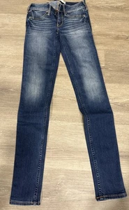 Hollister Womens Jeans Pants Size 00 R W 23 L 29 Blue - Picture 1 of 6