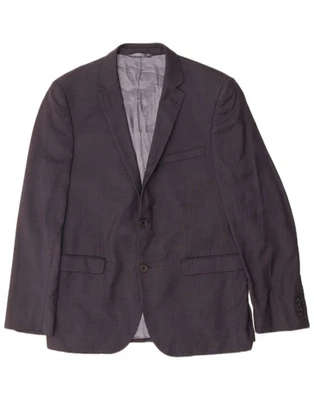 DKNY Mens Slim Fit 2 Button Blazer Jacket IT 52 XL Navy Blue Wool AX04 - Image 1 of 3